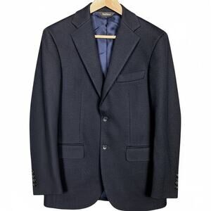 Paul Stuart Wool Cashmere Flannel Blue Sport Coat Blazer Size 44R $2,000 Retail